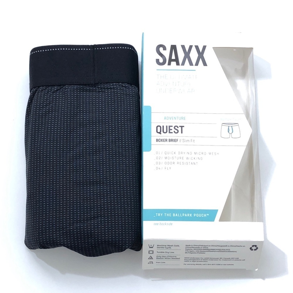 Saxx Men’s Hip Shakin Strut Adventure Use Quest Boxer Briefs Ballpark Technology